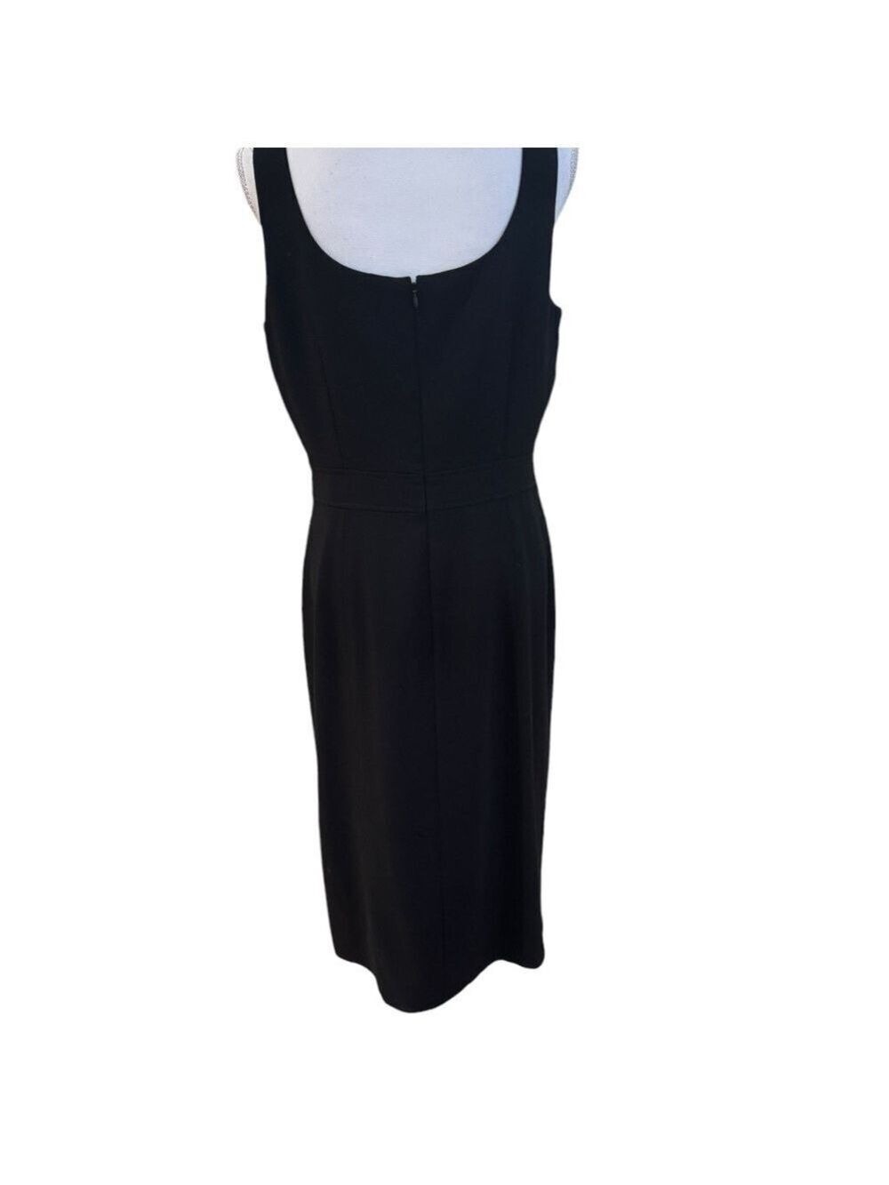 SOLD J.Crew 109% Wool Crepe Lined Black Dress with Slit Size 10 - Picture 5 of 15